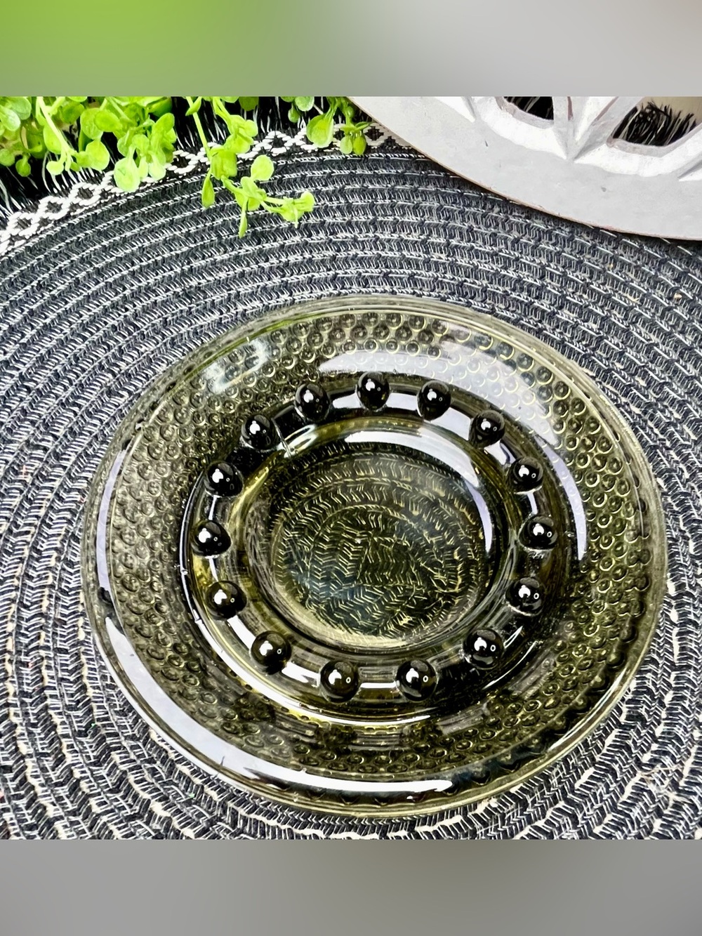 Vintage 1960s Anchor Hocking "Sure-Snuff" ashtray-Smoked Color
